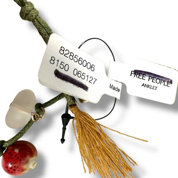 Free People Shell Bohemian Beach Summer Collected Anklet in Sage Green NWT Boho - Picture 9 of 12